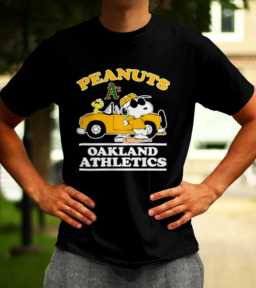 Peanuts Snoopy Woodstock Oakland Athletics A's T-Shirt