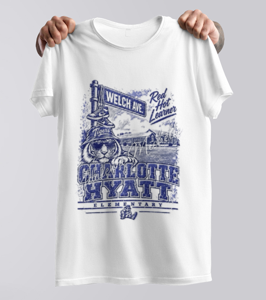 Charlotte Hyatt Welch Ave Tigers Red Hot Learner Elementary T-Shirt