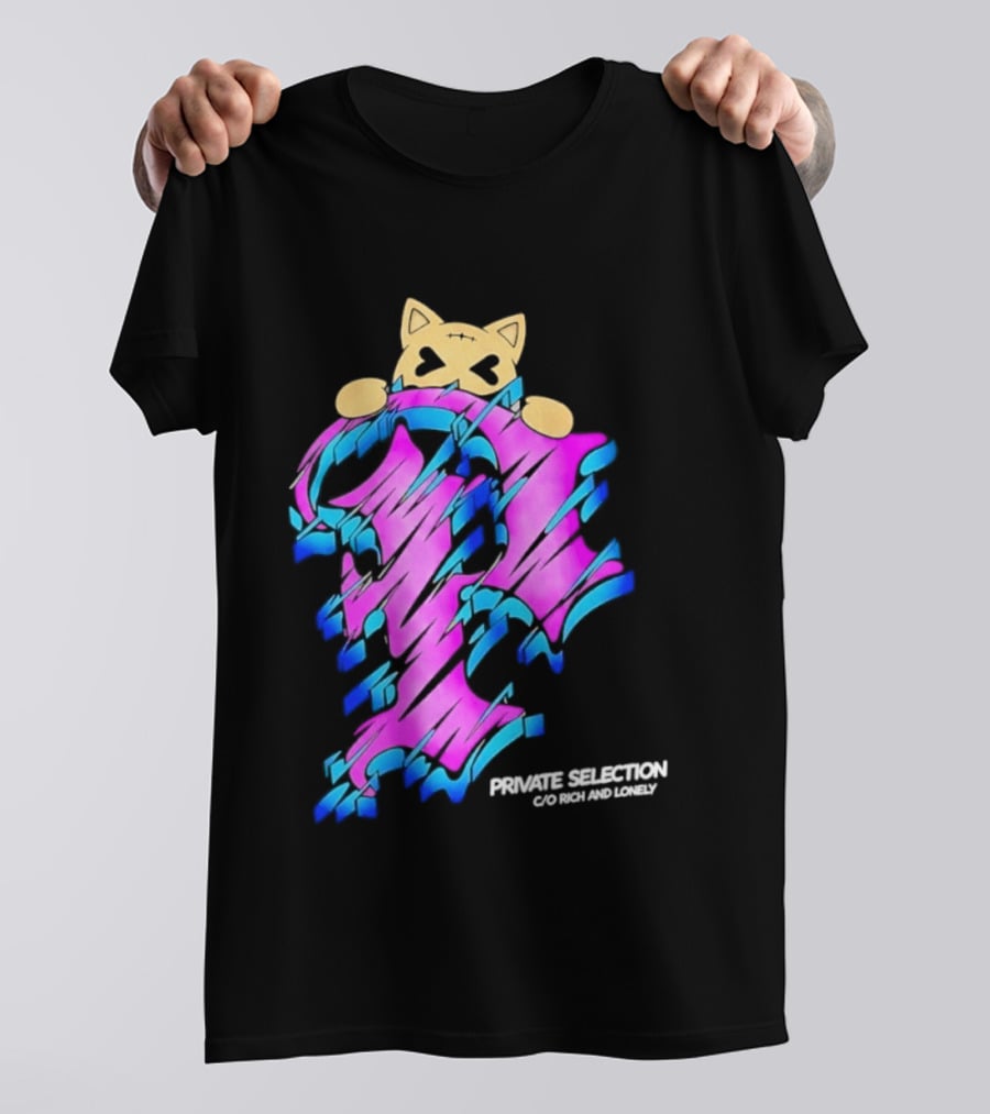 Private Selection C O Rich And Lonely Streetwear Cat Graffiti Aesthetic T-Shirt