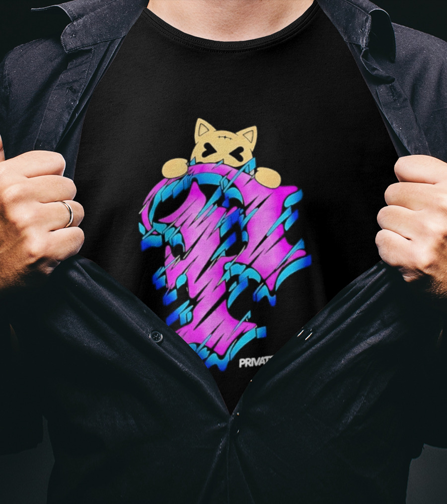 Private Selection C O Rich And Lonely Streetwear Cat Graffiti Aesthetic T-Shirt