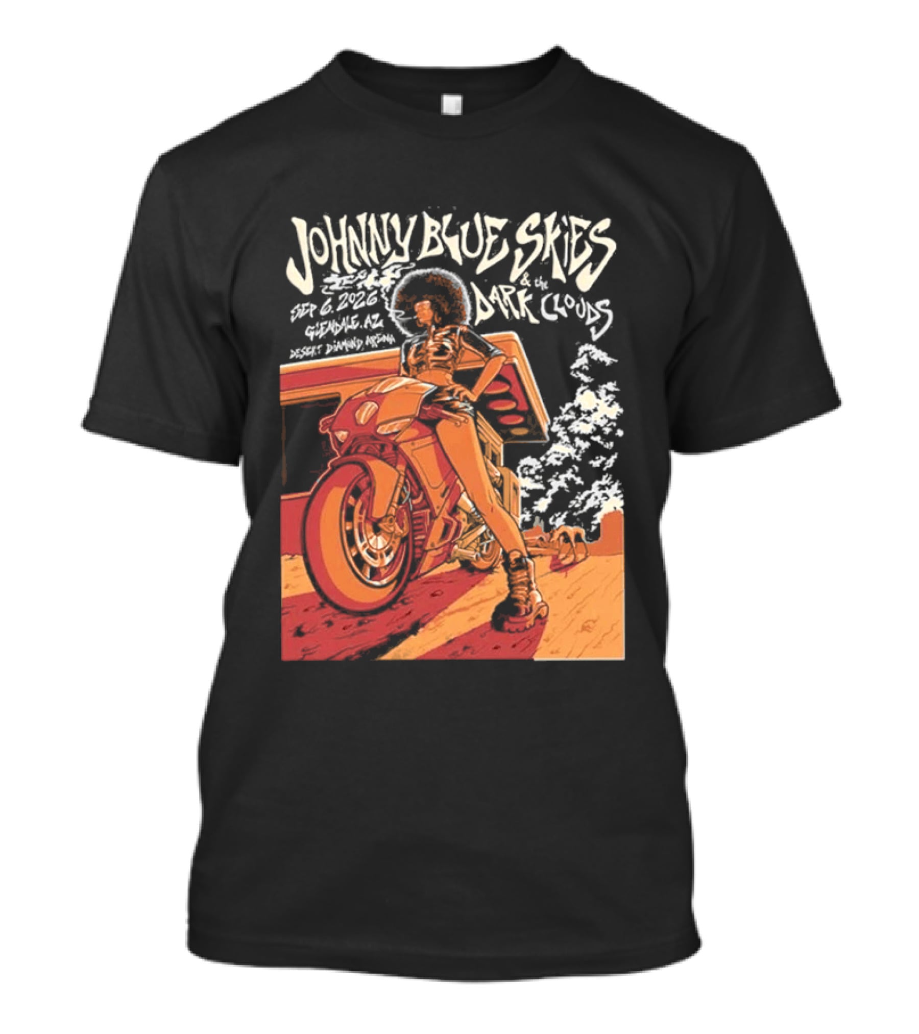Johnny Blue Skies And The Dark Clouds Glendale AZ September 8 2026 Desert Diamond Arena Event T-Shirt