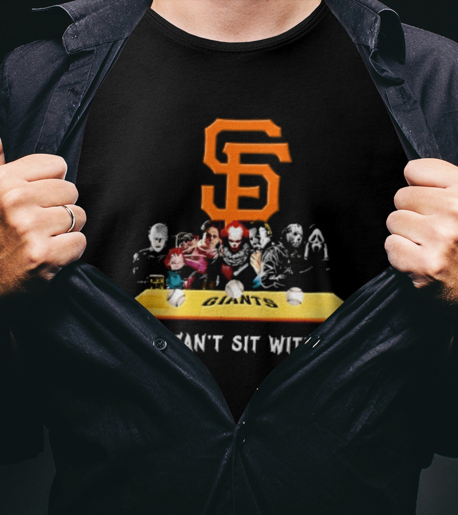 San Francisco Giants MLB You Can't Sit With Us Horror Characters Dugout Bench T-Shirt