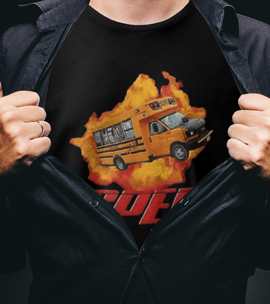 School Bus Flame SPED On Fire Burst T-Shirt
