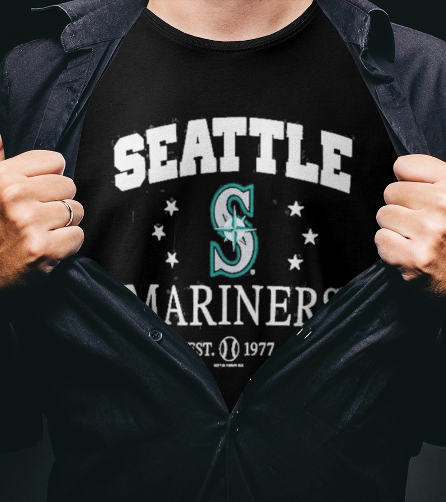 Seattle Mariners Soft As A Grape Youth Pigment Dye Seattle Mariners Est. 1977 T-Shirt