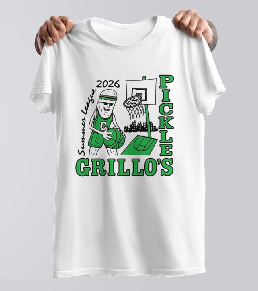 Grillo's Pickles 2026 Summer League Basketball Player And Hoop Fun T-Shirt