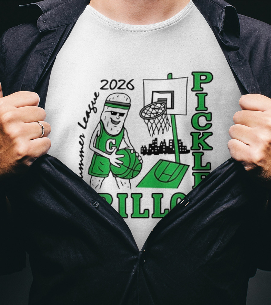 Grillo's Pickles 2026 Summer League Basketball Player And Hoop Fun T-Shirt