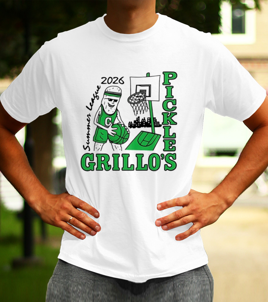 Grillo's Pickles 2026 Summer League Basketball Player And Hoop Fun T-Shirt