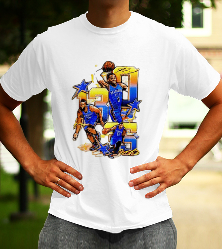 James Harden Russell Westbrook Kevin Durant Oklahoma City Thunder NBA Legends T-Shirt
