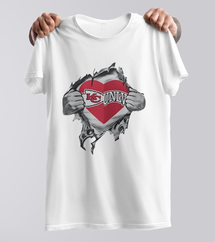 Kansas City Chiefs UNLV Rebels Heart T-Shirt