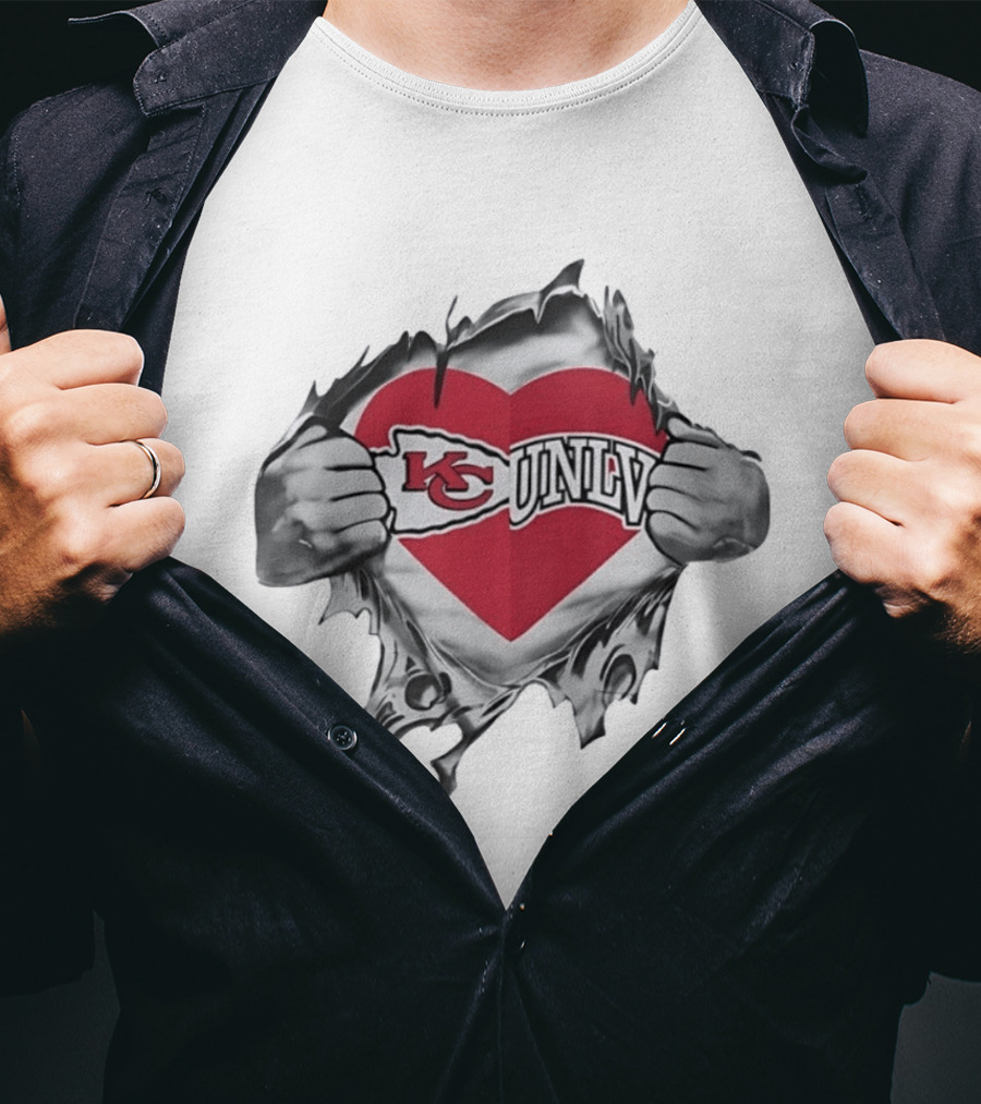 Kansas City Chiefs UNLV Rebels Heart T-Shirt