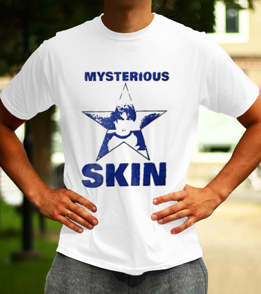 Mysterious Skin Distressed Blue Star Male Bootleg T-Shirt