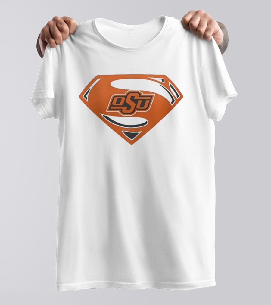 Oklahoma State University OSU Superman Emblem Orange T-Shirt