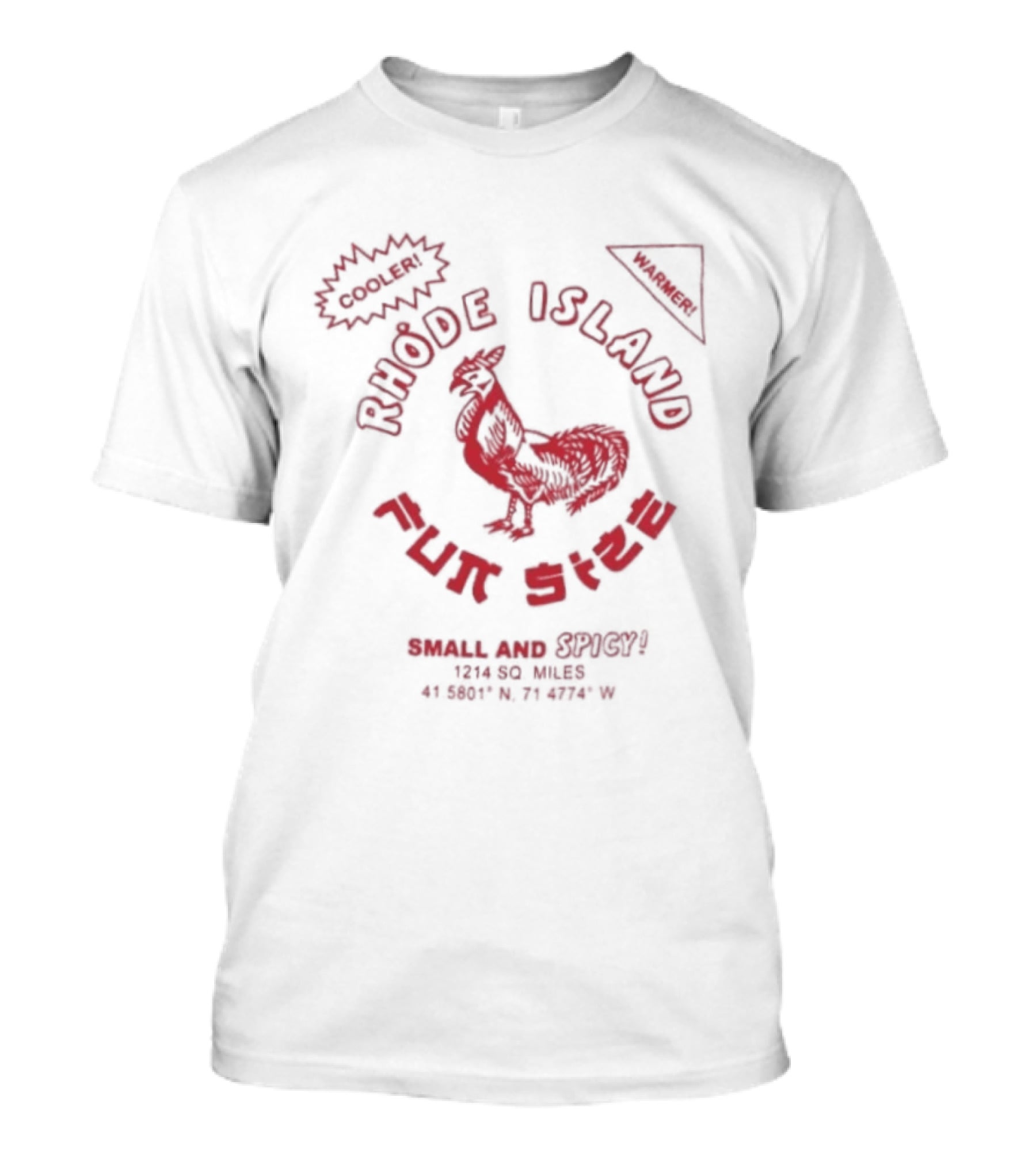 Rhode Island Fun Size Small And Spicy Sriracha Sauce Chicken T-Shirt