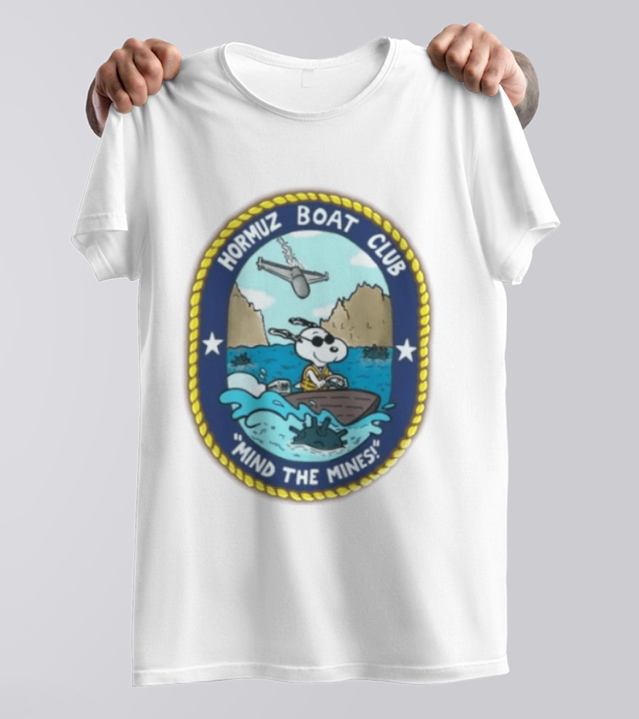 Hormuz Boat Club Snoopy Mind The Mines Marine Adventure Patch T-Shirt