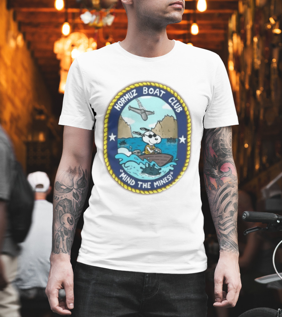 Hormuz Boat Club Snoopy Mind The Mines Marine Adventure Patch T-Shirt
