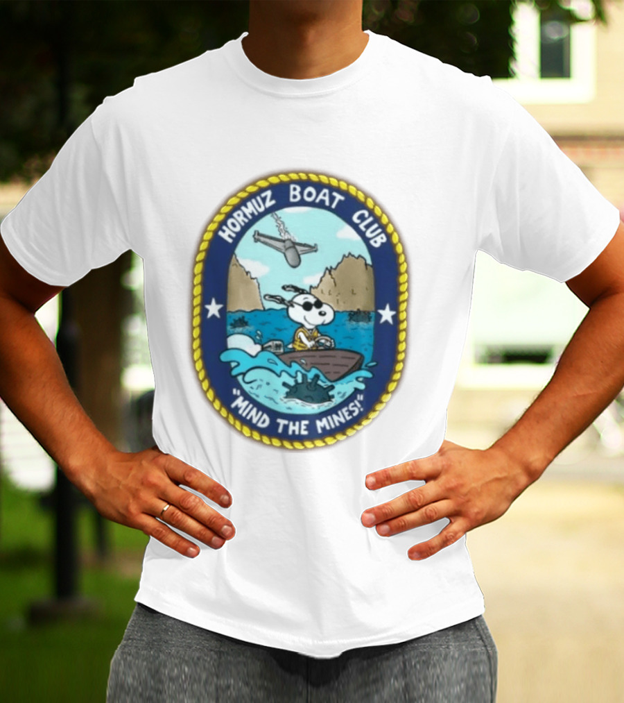 Hormuz Boat Club Snoopy Mind The Mines Marine Adventure Patch T-Shirt
