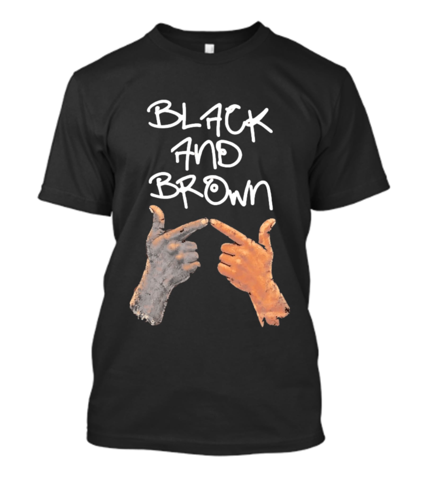Black And Brown Hand Gesture Unity Solidarity T-Shirt