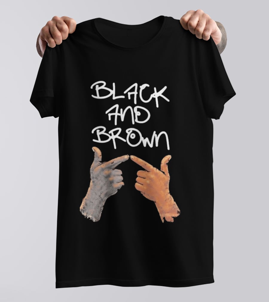 Black And Brown Hand Gesture Unity Solidarity T-Shirt