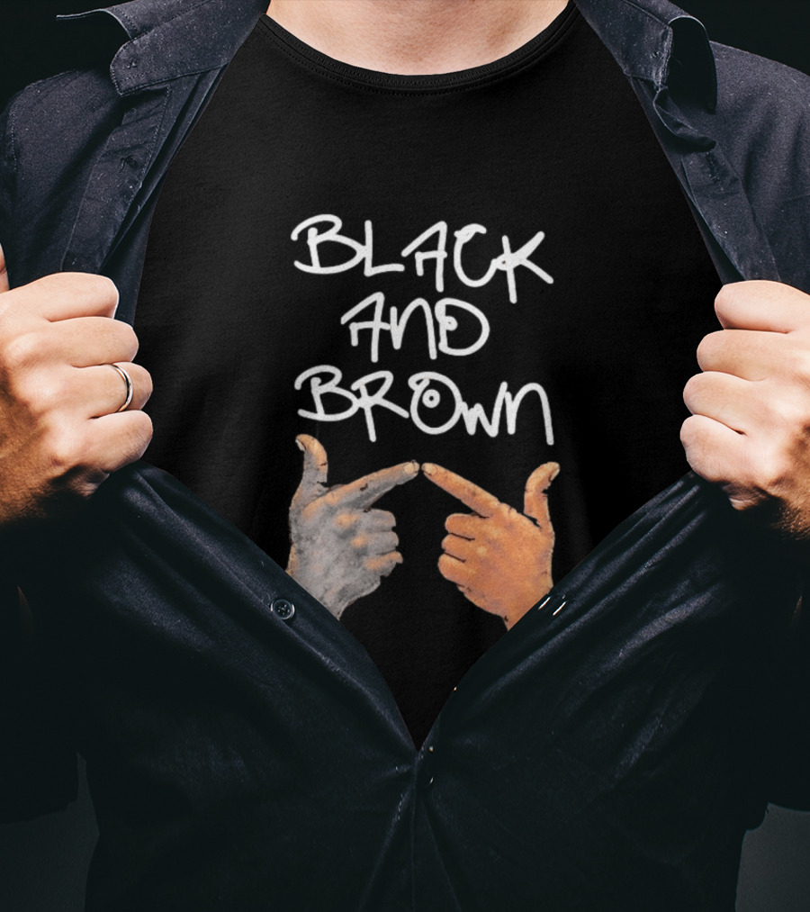 Black And Brown Hand Gesture Unity Solidarity T-Shirt