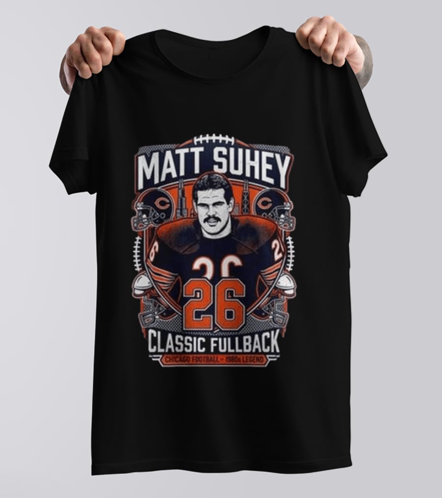 Matt Suhey Chicago Football Legend Classic Fullback 26 1980s T-Shirt