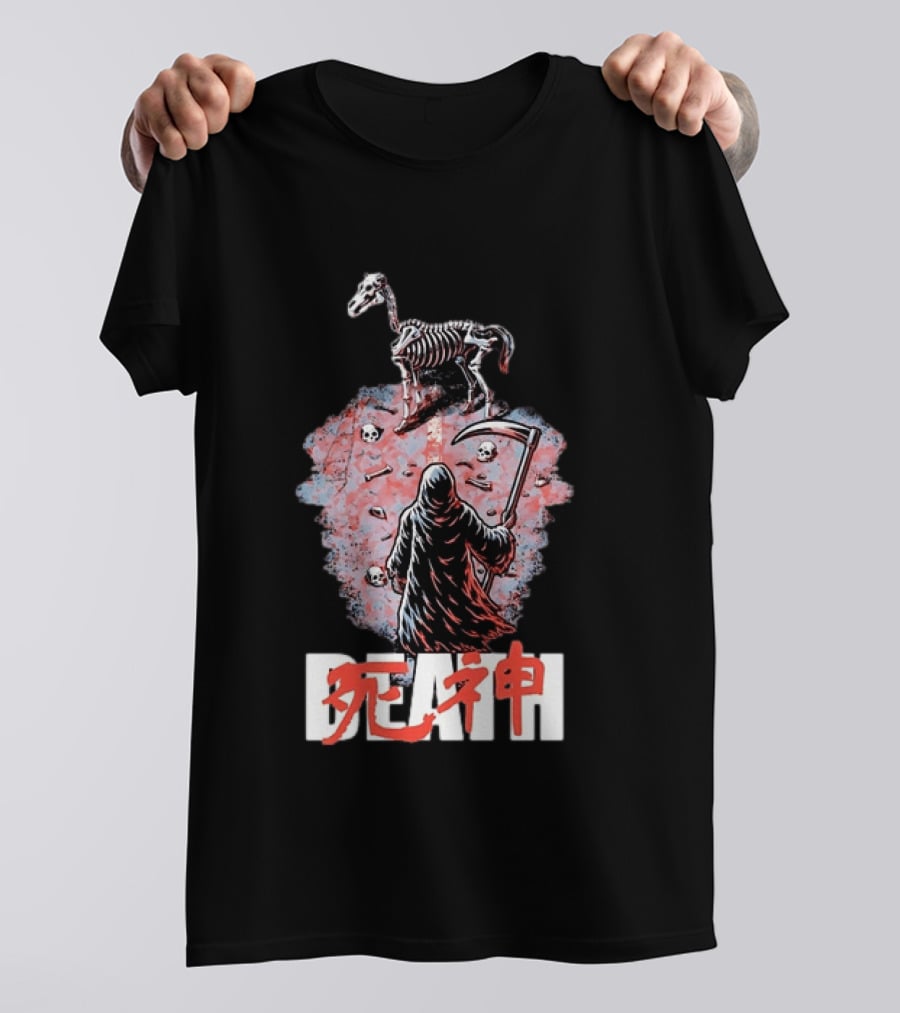 Shinigami Grim Reaper Skeleton Horse T-Shirt