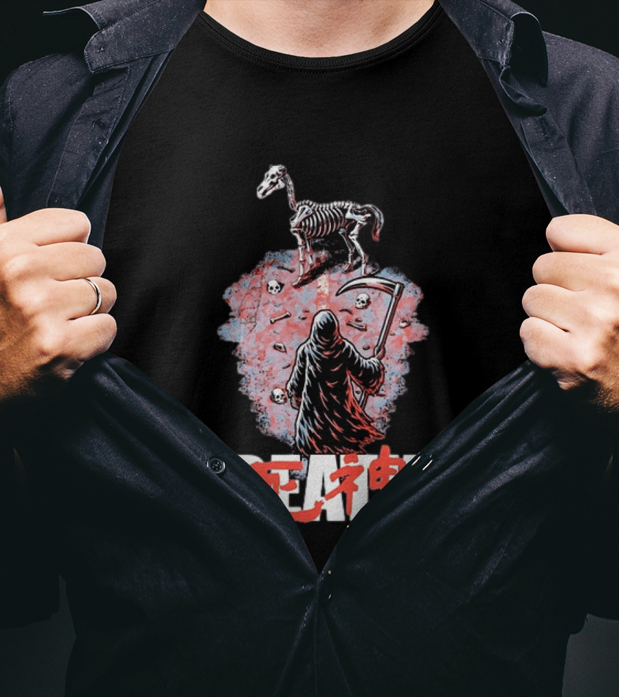 Shinigami Grim Reaper Skeleton Horse T-Shirt