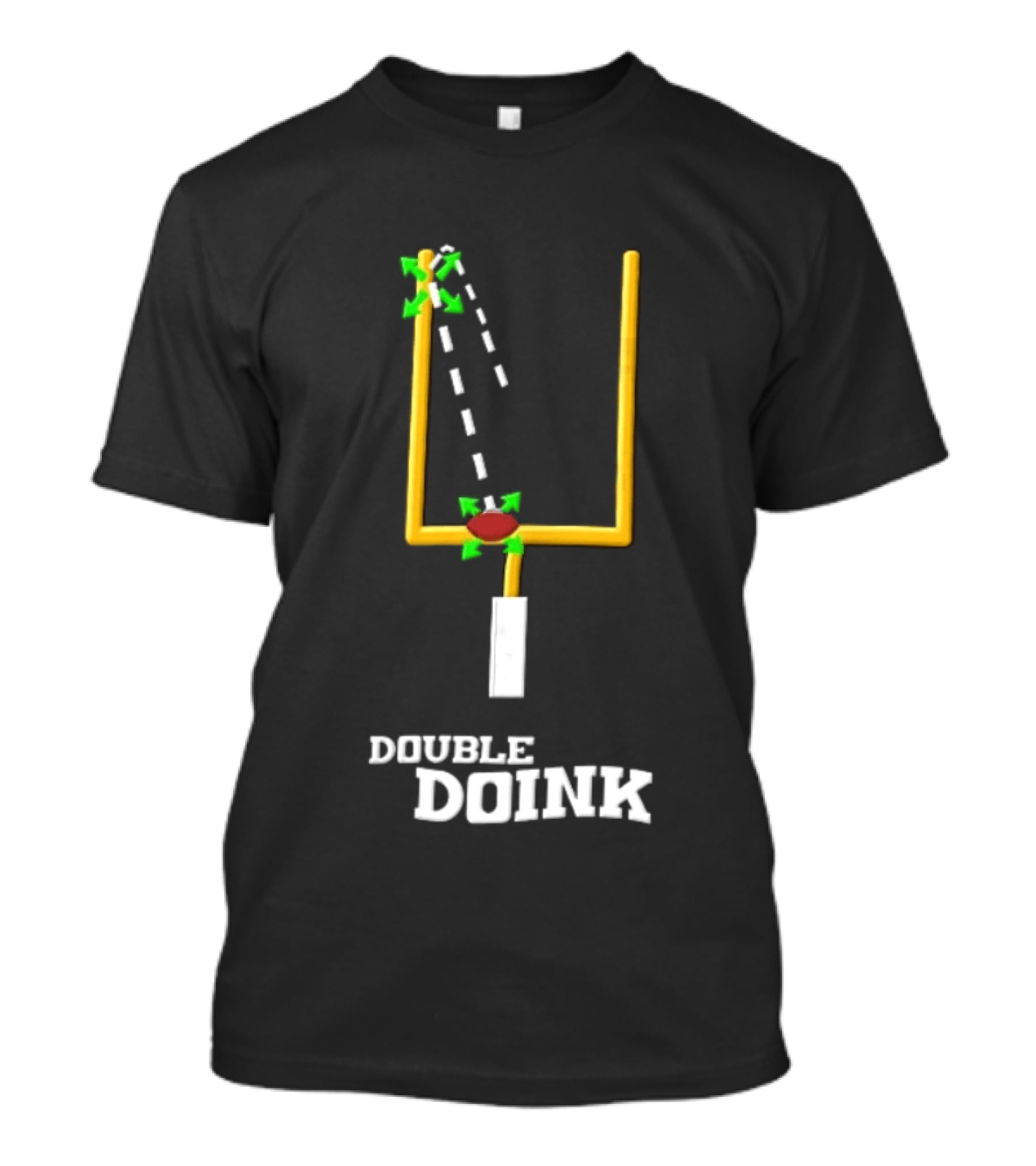 Double Doink Yellow Goalpost Football Collision Trajectory T-Shirt