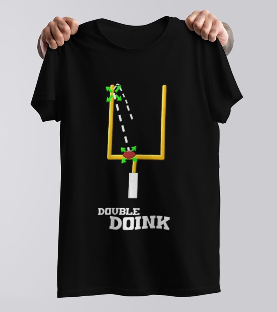 Double Doink Yellow Goalpost Football Collision Trajectory T-Shirt