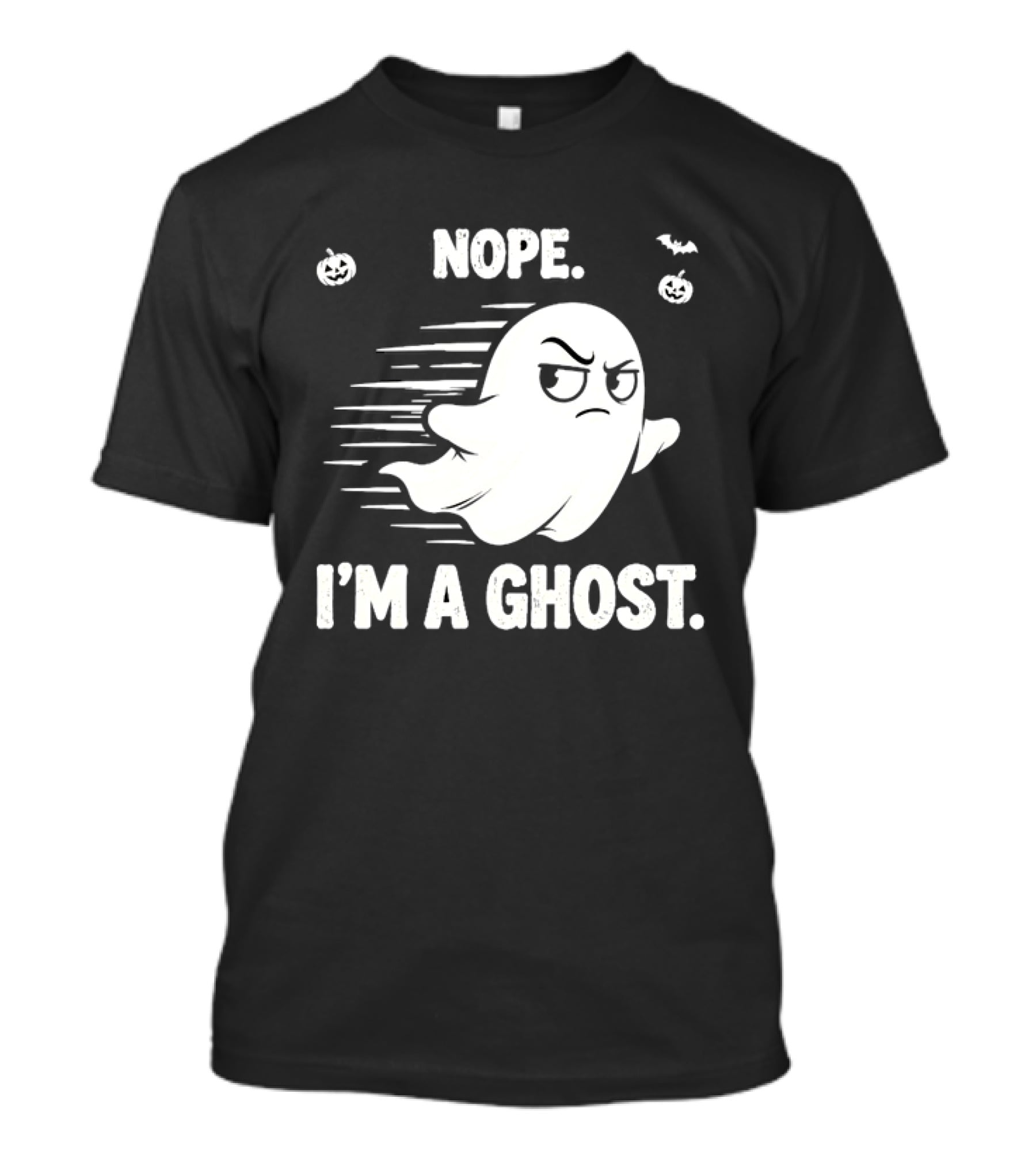 Nope I'm A Ghost Halloween Spooky With Pumpkins And Bats T-Shirt
