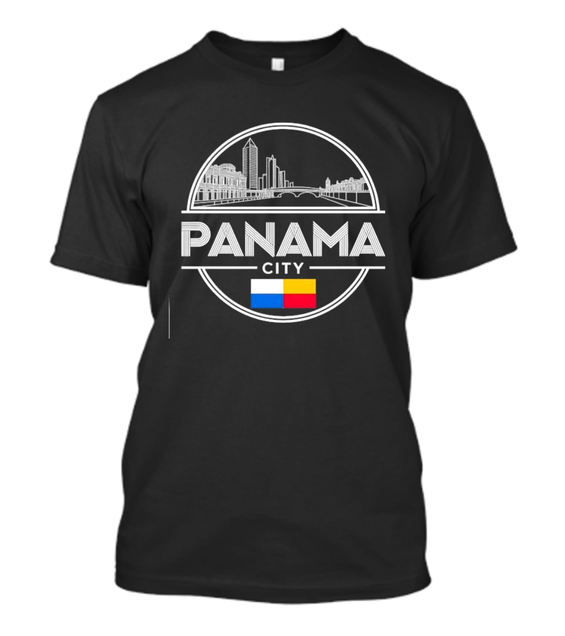 Panama City Skyline With Flag Colors Souvenir Travel Assistant To=python Code T-Shirt