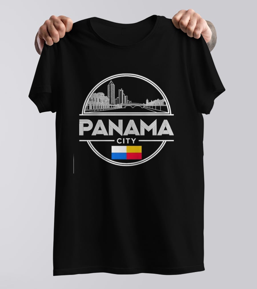 Panama City Skyline With Flag Colors Souvenir Travel Assistant To=python Code T-Shirt