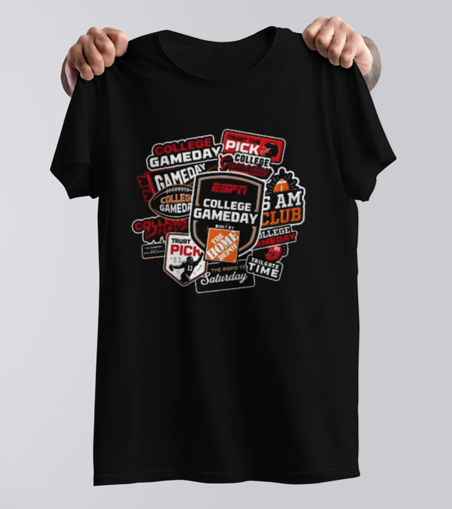 ESPn College GameDay Pick 6 AM Club Home Depot Road To Saturday Tailgate Time T-Shirt