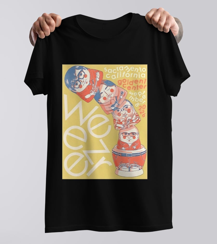 Sacramento California Golden 1 Center September 8 2026 Weezer Concert Matryoshka Dolls T-Shirt