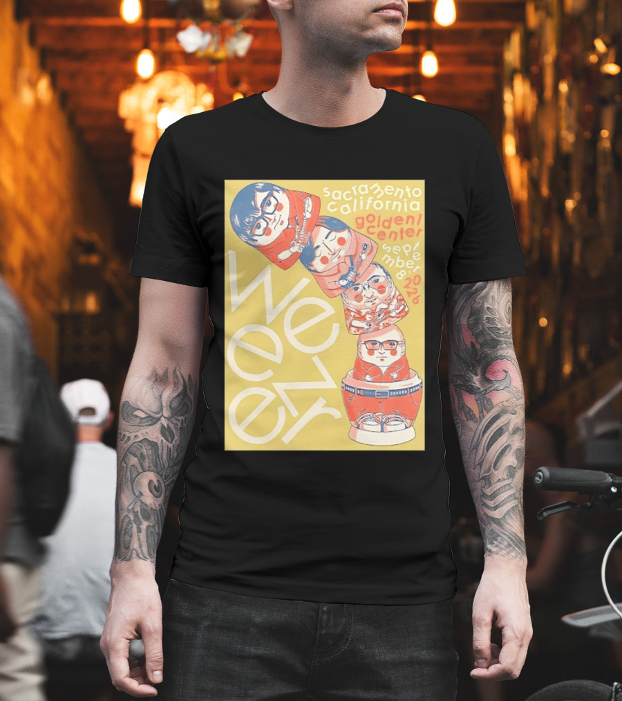 Sacramento California Golden 1 Center September 8 2026 Weezer Concert Matryoshka Dolls T-Shirt