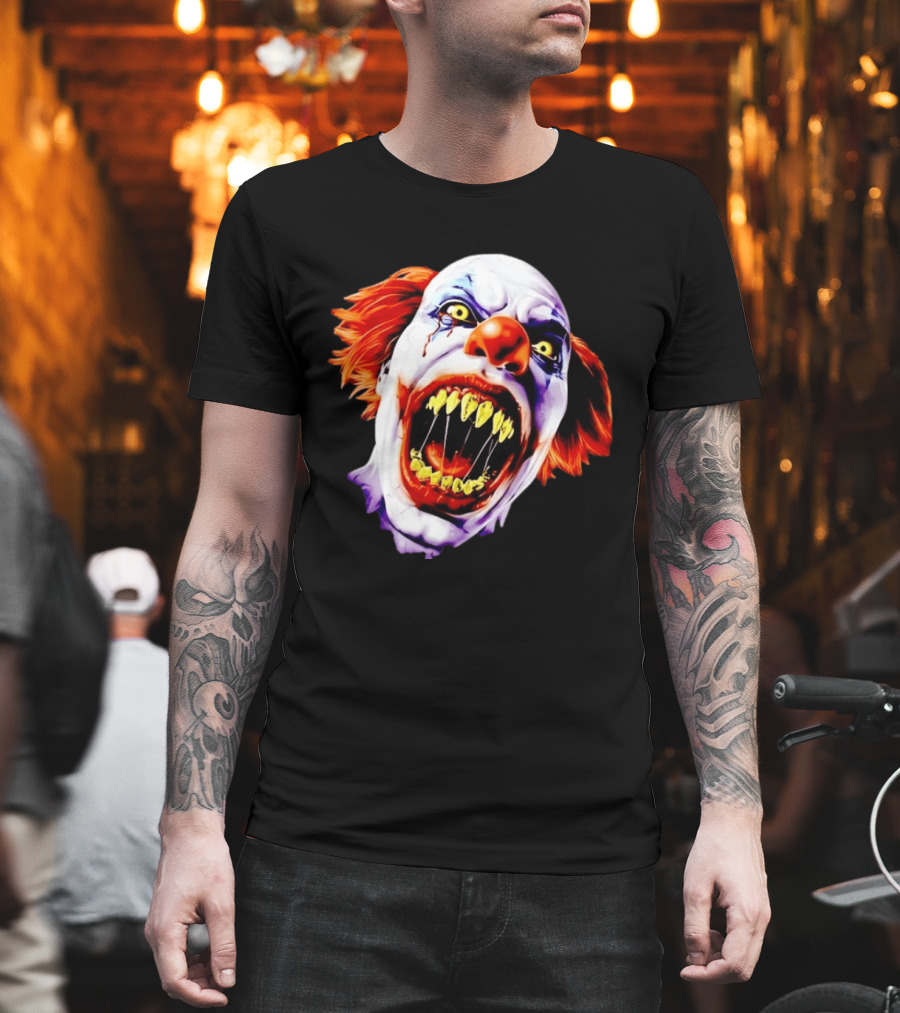 Scary Pennywise The Clown IT Horror Teeth And Fiery Hair T-Shirt