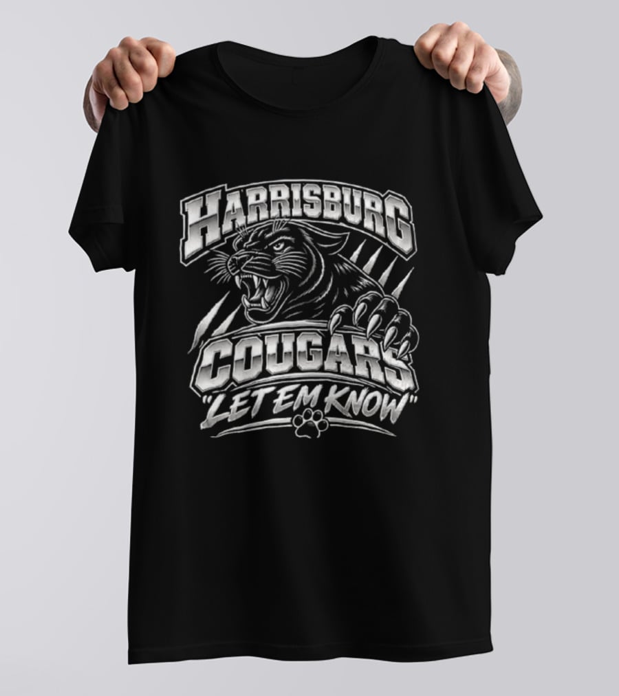 Harrisburg Cougars Let Em Know Fierce Wildcat Spirit T-Shirt