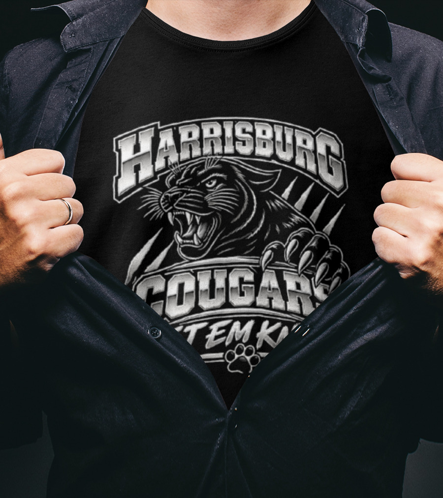 Harrisburg Cougars Let Em Know Fierce Wildcat Spirit T-Shirt