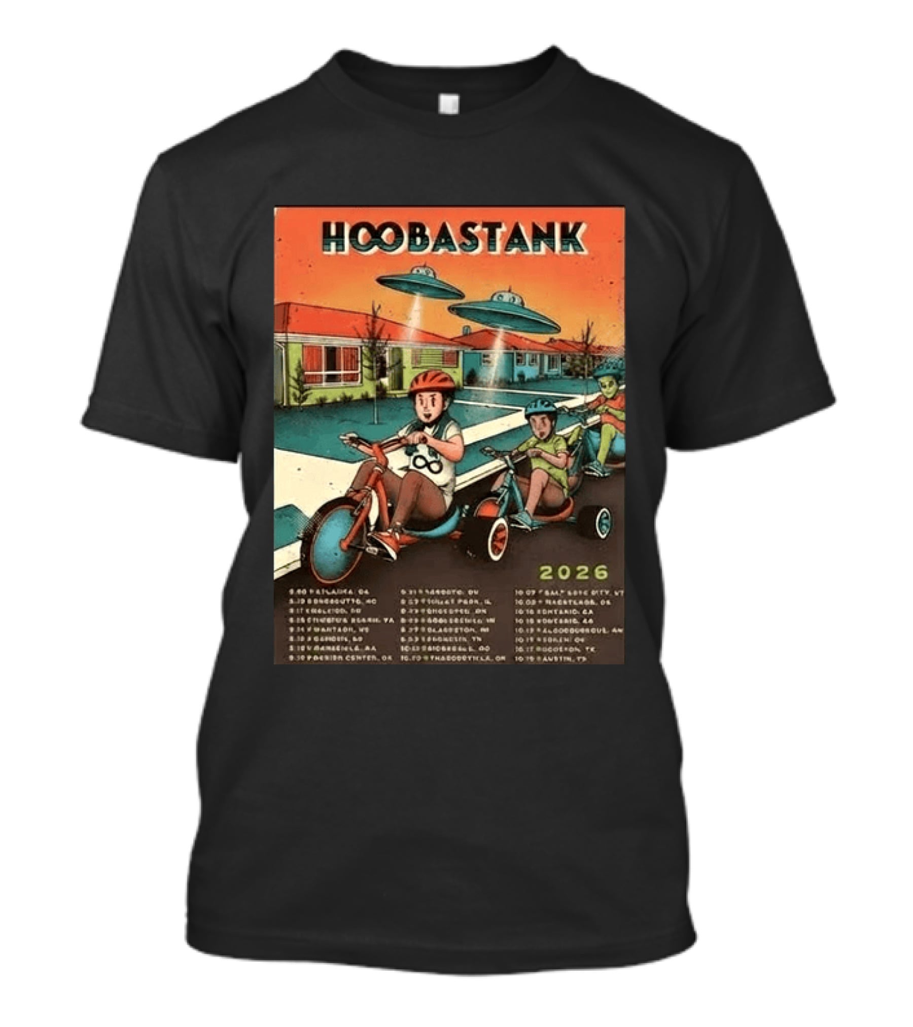 Hoobastank 2026 North America Tour Schedule Vintage UFO T-Shirt