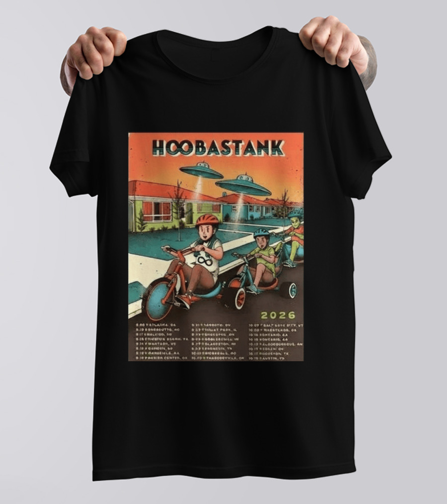 Hoobastank 2026 North America Tour Schedule Vintage UFO T-Shirt