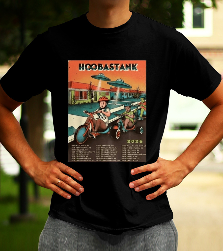 Hoobastank 2026 North America Tour Schedule Vintage UFO T-Shirt