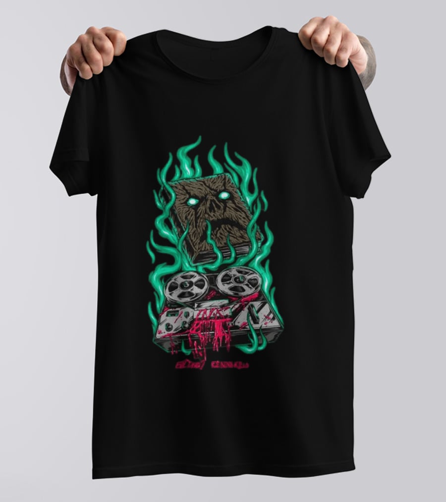 Ice Nine Kills Necronomikills Evil Dead 2 2026 Tape Recorder And Book With Flames T-Shirt