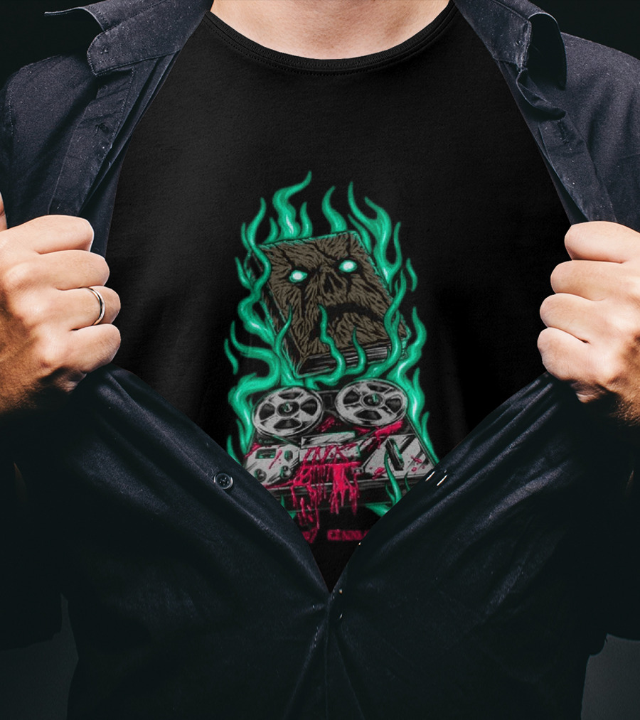 Ice Nine Kills Necronomikills Evil Dead 2 2026 Tape Recorder And Book With Flames T-Shirt