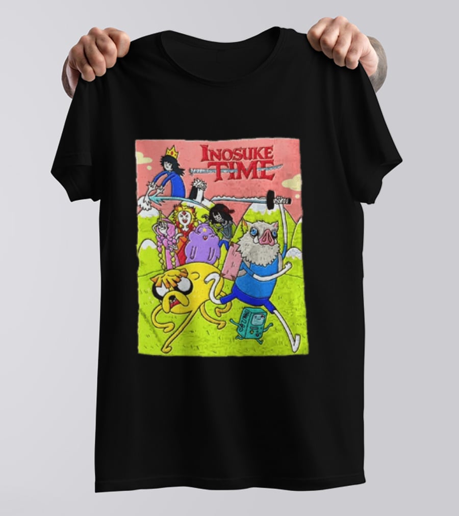 Inosuke Time Adventure With Demon Slayer Crossover Characters T-Shirt