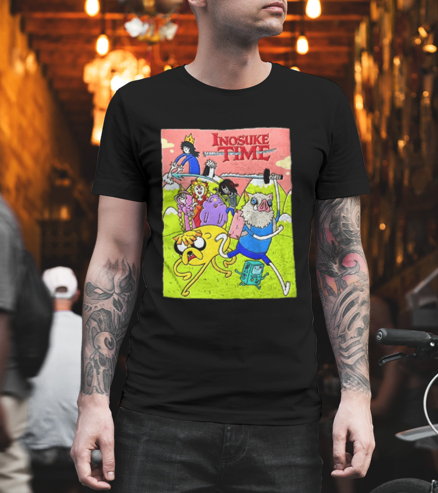 Inosuke Time Adventure With Demon Slayer Crossover Characters T-Shirt