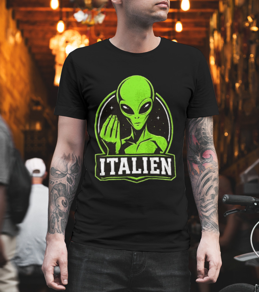 Italien Alien Hand Gesture Space Humor T-Shirt