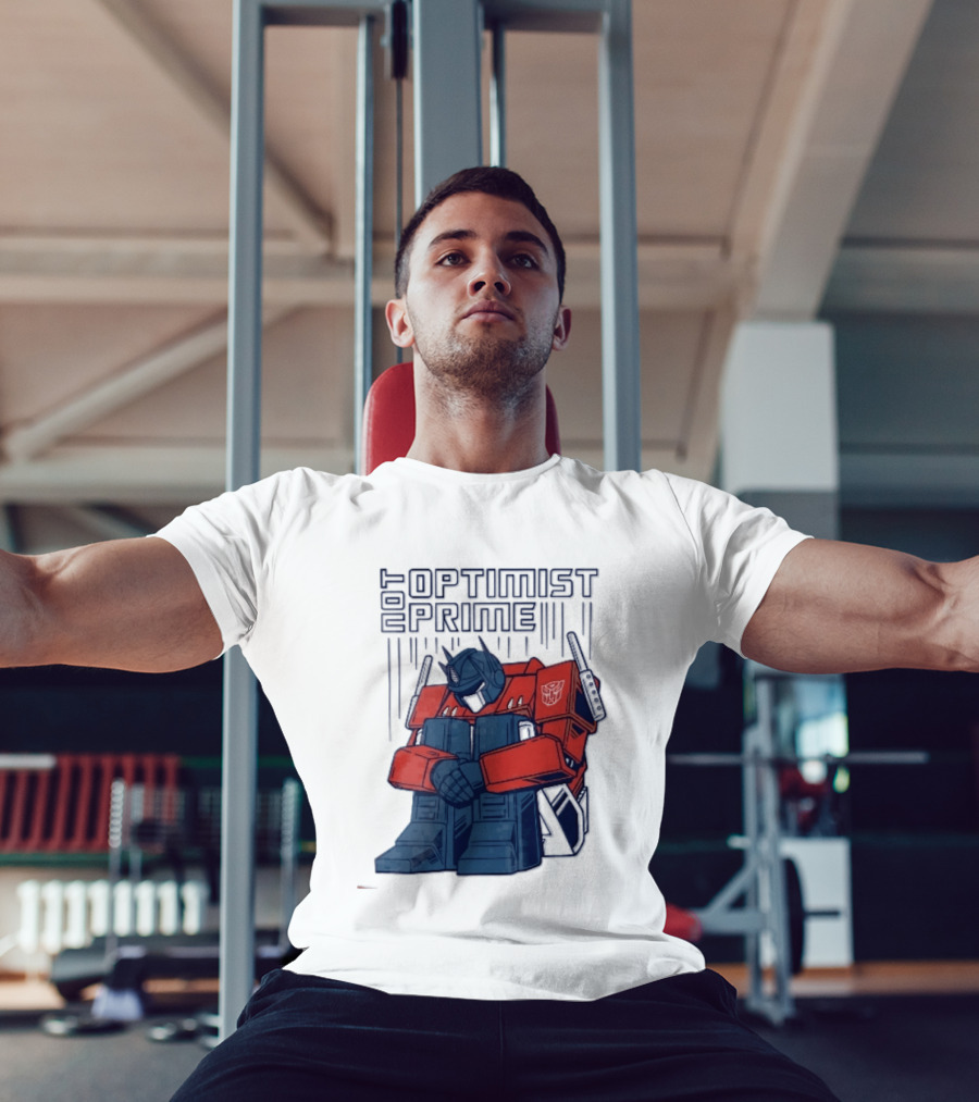Optimist Prime Depressed Sad Robot Autobots Sitting T-Shirt