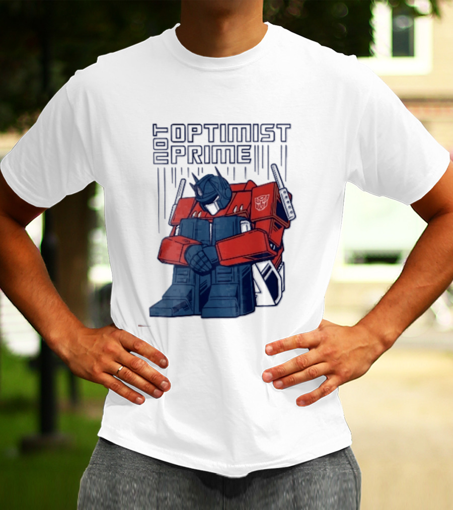Optimist Prime Depressed Sad Robot Autobots Sitting T-Shirt