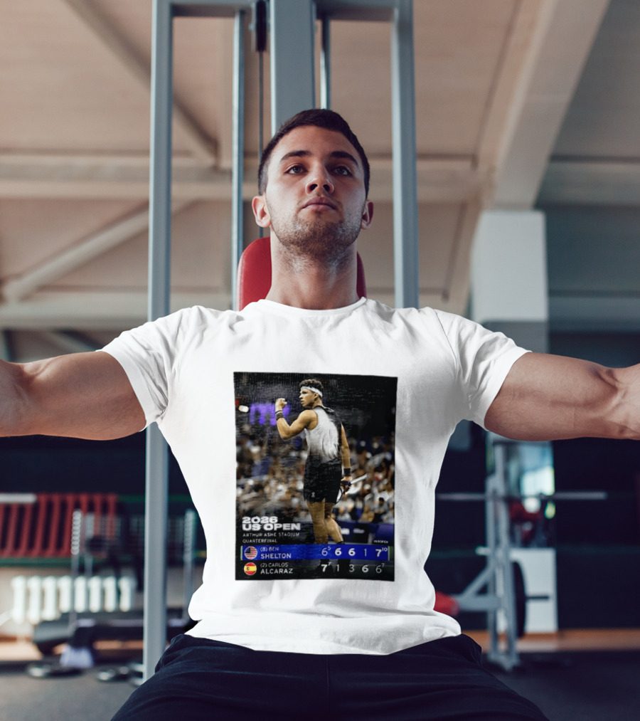 2026 US Open Arthur Ashe Stadium Quarterfinal Ben Shelton Vs Carlos Alcaraz T-Shirt