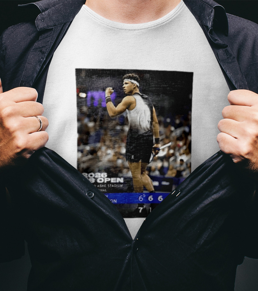 2026 US Open Arthur Ashe Stadium Quarterfinal Ben Shelton Vs Carlos Alcaraz T-Shirt
