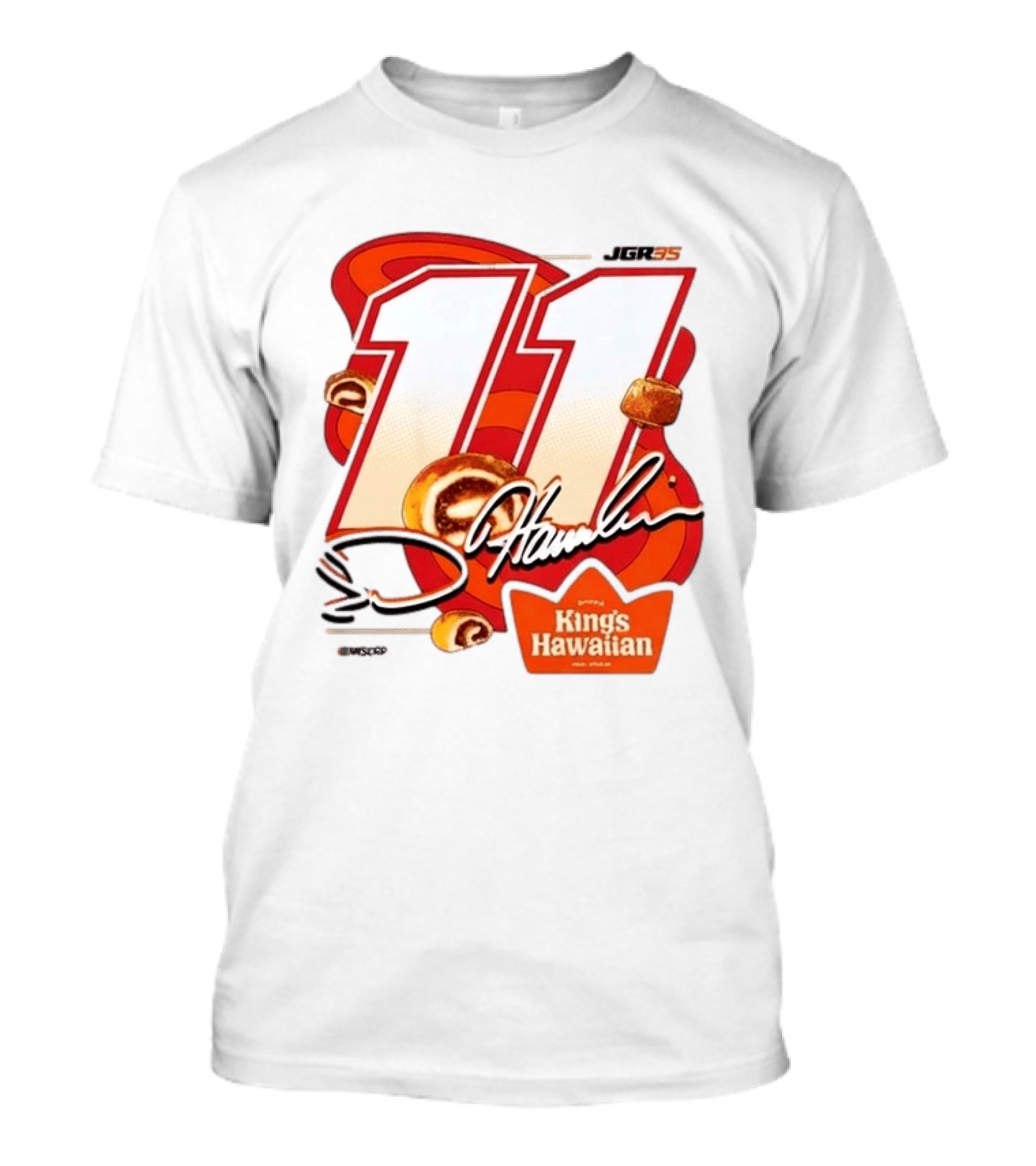 Denny Hamlin 11 JGR Nascar King's Hawaiian Cinnamon Bites T-Shirt